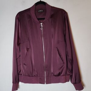 Lane Bryant Purple Plum Satin Bomber Jacket Plus Size‎ 18